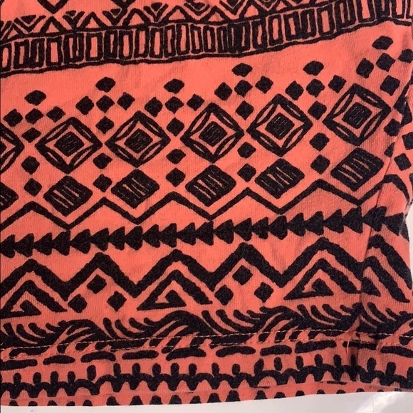 Forever 21 Crop Ancient Aztec Print coral crop top T-shirt orange - Picture 3 of 4